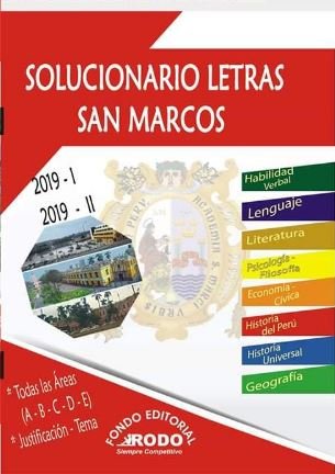 Solucionario LETRAS SAN MARCOS (UNMSM) 2010-2019 | Rodo