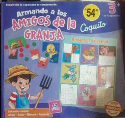 Armando a los Amigos de la granja. Juego didáctico Coquito