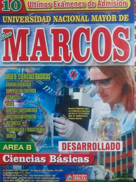Últimos 10 exámenes San Marcos. Ciencias Basicas (Área B)