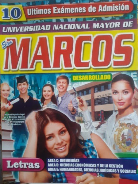 Últimos 10 exámenes San Marcos. Letras (Área C-D-E)