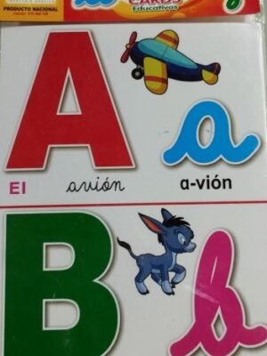 Abecedario Español-Inglés. Script mayúscula y Ligada minúscula - Tarjetas Léxicas Mifabe