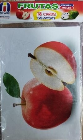 Frutas - Manzana. Español-Inglés - Tarjetas Léxicas Mifabe