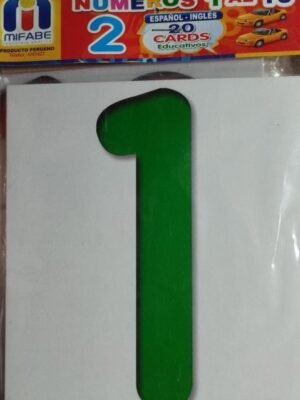 Número del 1 al 10. Español-Inglés - Tarjetas Léxicas Mifabe