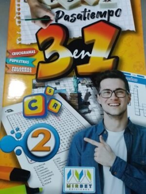 Pasatiempo 3 en 1. Crucigramas, pupiletras y palabras cruzadas 2| Mirbet