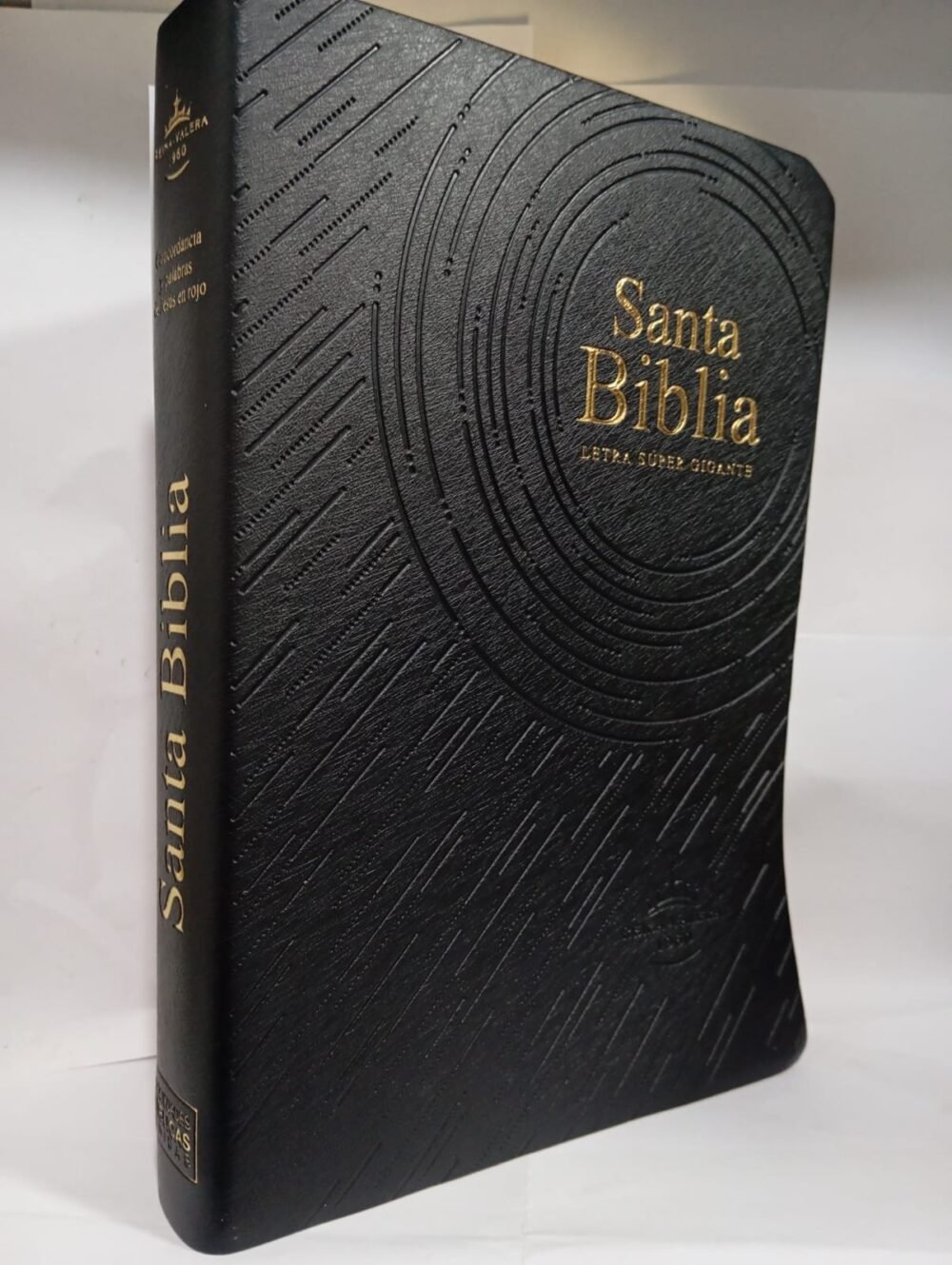 Santa Biblia RV 1960 letra súper gigante (Negro vinilo con índice)