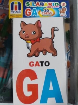 Silabario directas 3 en mayúsculas script - Tarjetas Léxicas Mifabe