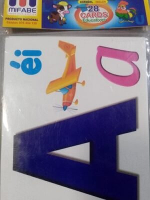 Abecedario Script completo. Español-Inglés - Tarjetas Léxicas Mifabe
