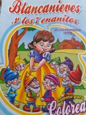 Blanca nieves y los 7 enanitos - Cuento coloreo A4 | Chirre