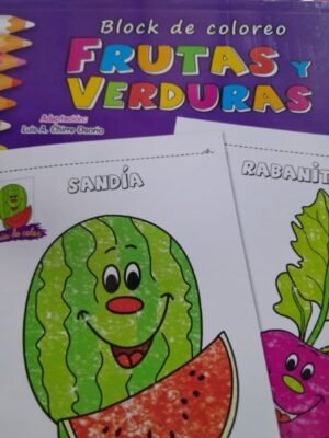 Block de coloreo frutas y verduras