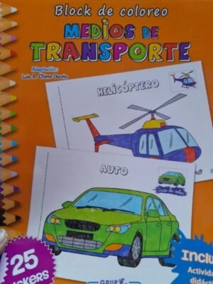 Block de coloreo medios de transporte