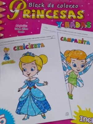 Block de coloreo princesas y hadas