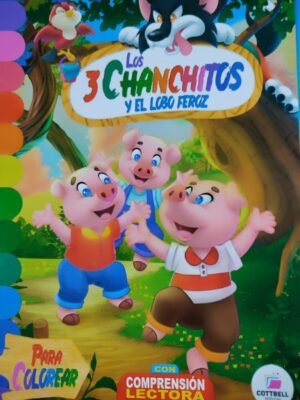 Los 3 chanchitos y el lobo feroz - Coloreo A4 CB