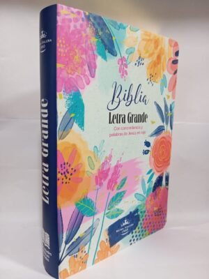 Santa Biblia letra grande RV 1960 (Flores filo dorado)